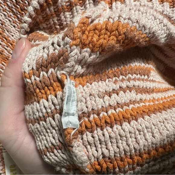 Maeve By Anthropologie Orange Space-Dye Ada Cotton Crew Neck Sweater Size Small - Picture 9 of 13